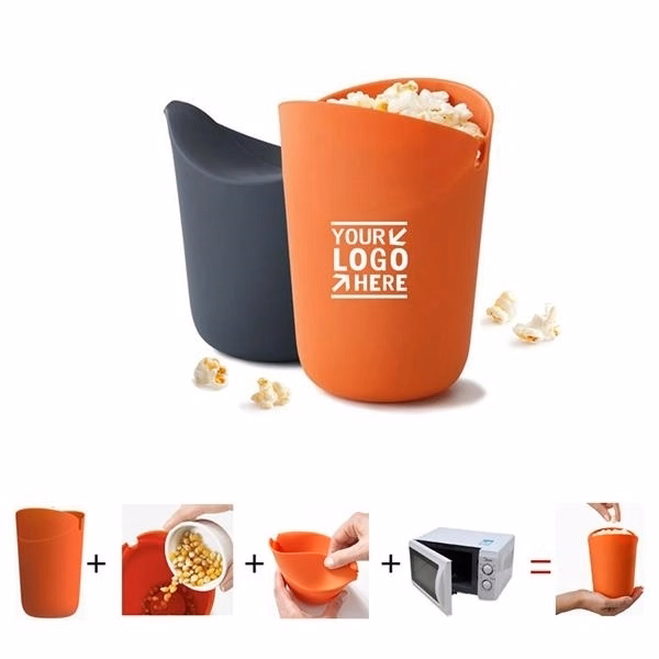 Microwave Silicone Foldable Popcorn Bucket Bowl