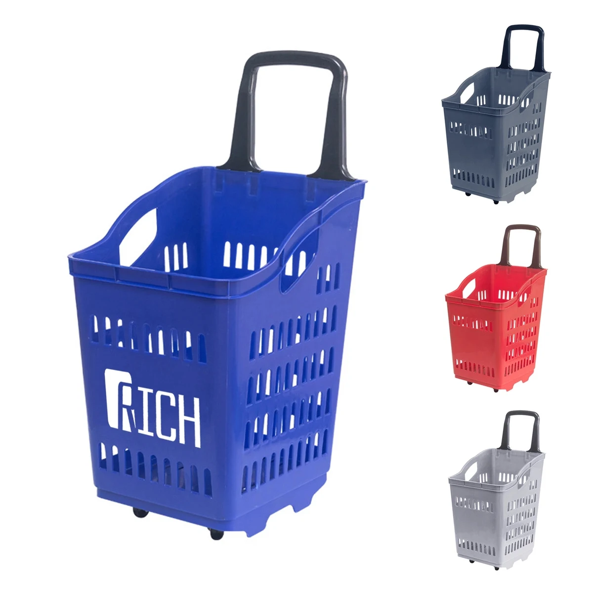 Grocery Market Shopping Basket w/ Wheels 1