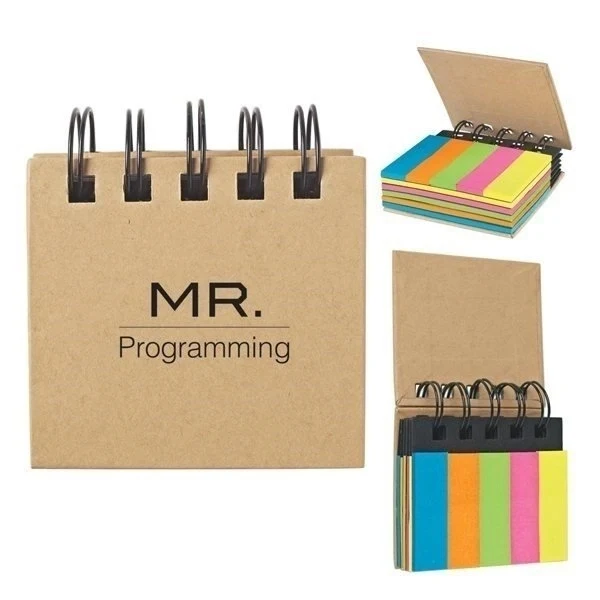 Spiral Book With Sticky Notes And Flags 1