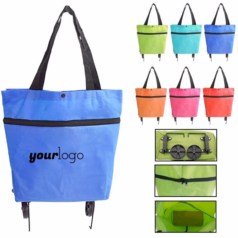Portable Foldable Grocery Shopping Trolley with Wheels