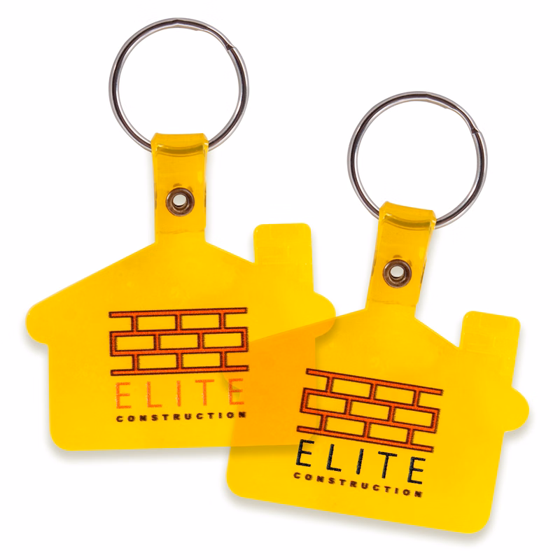 House Shaped Soft Plastic Key Tag (2 Color Imprint)