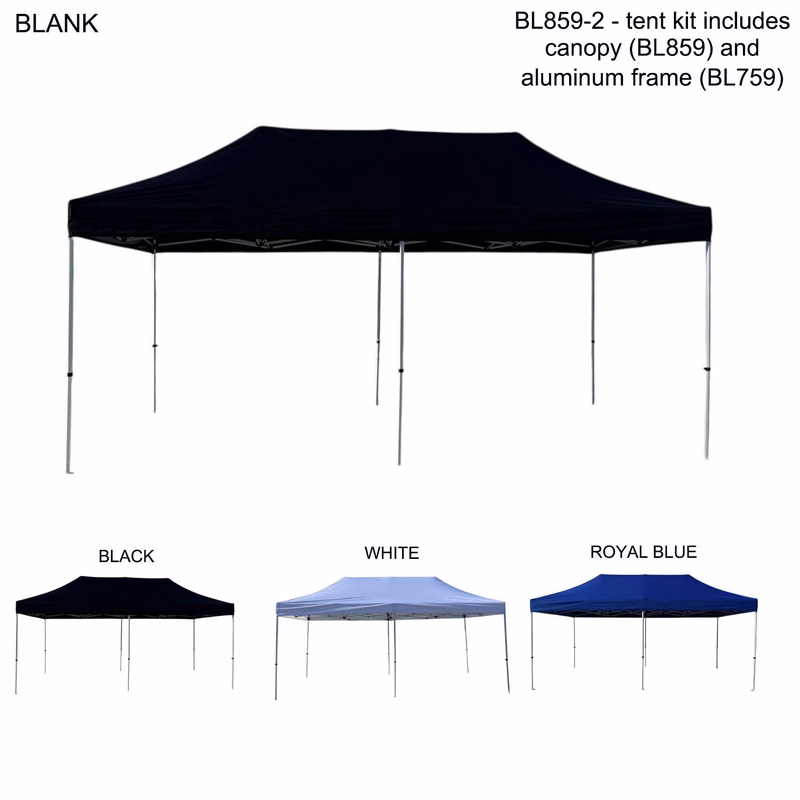 20' Tent Kit, Heavy duty Canopy and Aluminum Frame, Blank only