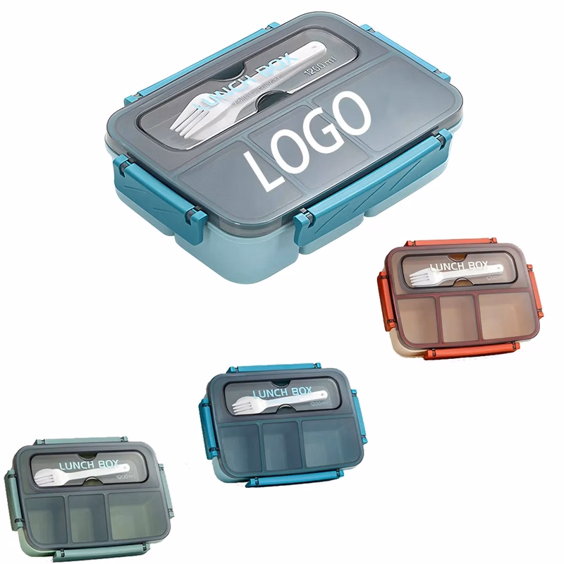 4 Compartment Bento Lunch Box with Utensils