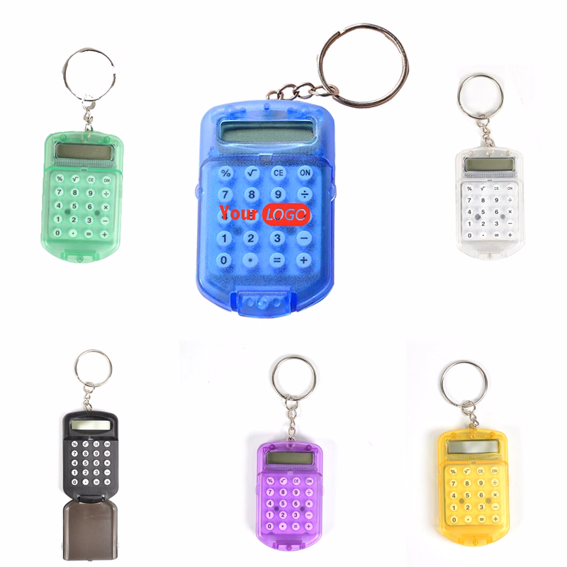 Flip-Top Transparent Calculator With Keychain