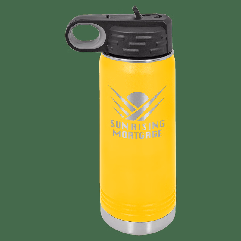 20 oz. Yellow Laser Engraved Polar Camel Water Bottles