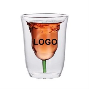 Rose Double Wall Glass Cup 1