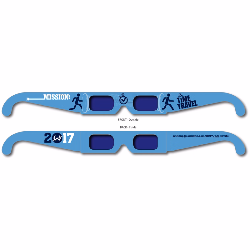 Decoder - Secret Reveal Glasses - Custom Imprint - Full Color - Blue / Blue Lens