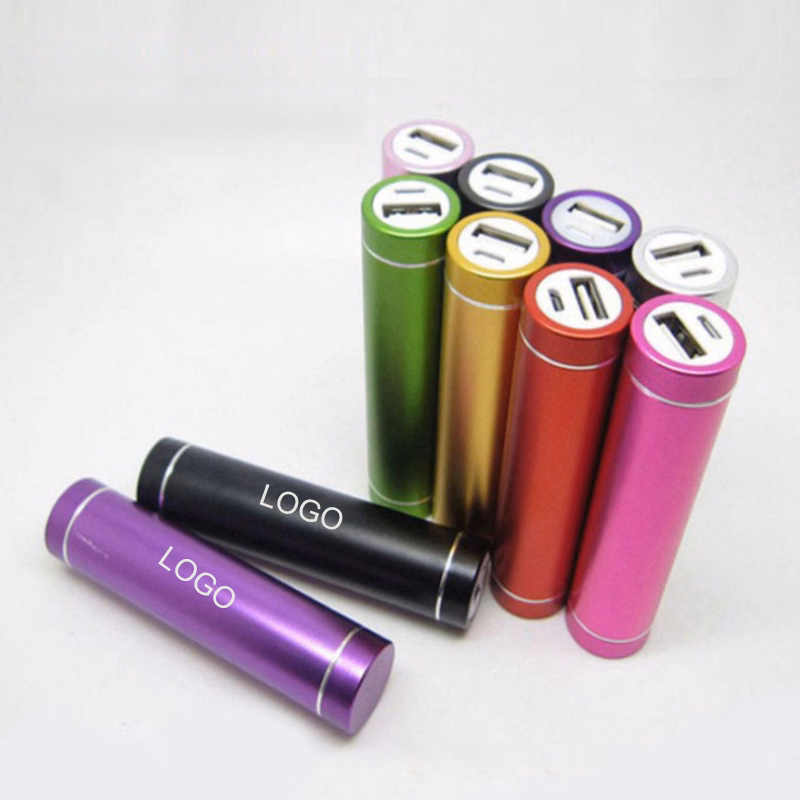 2200 mAh Aluminum Shell Power Bank w/ Charge Cord