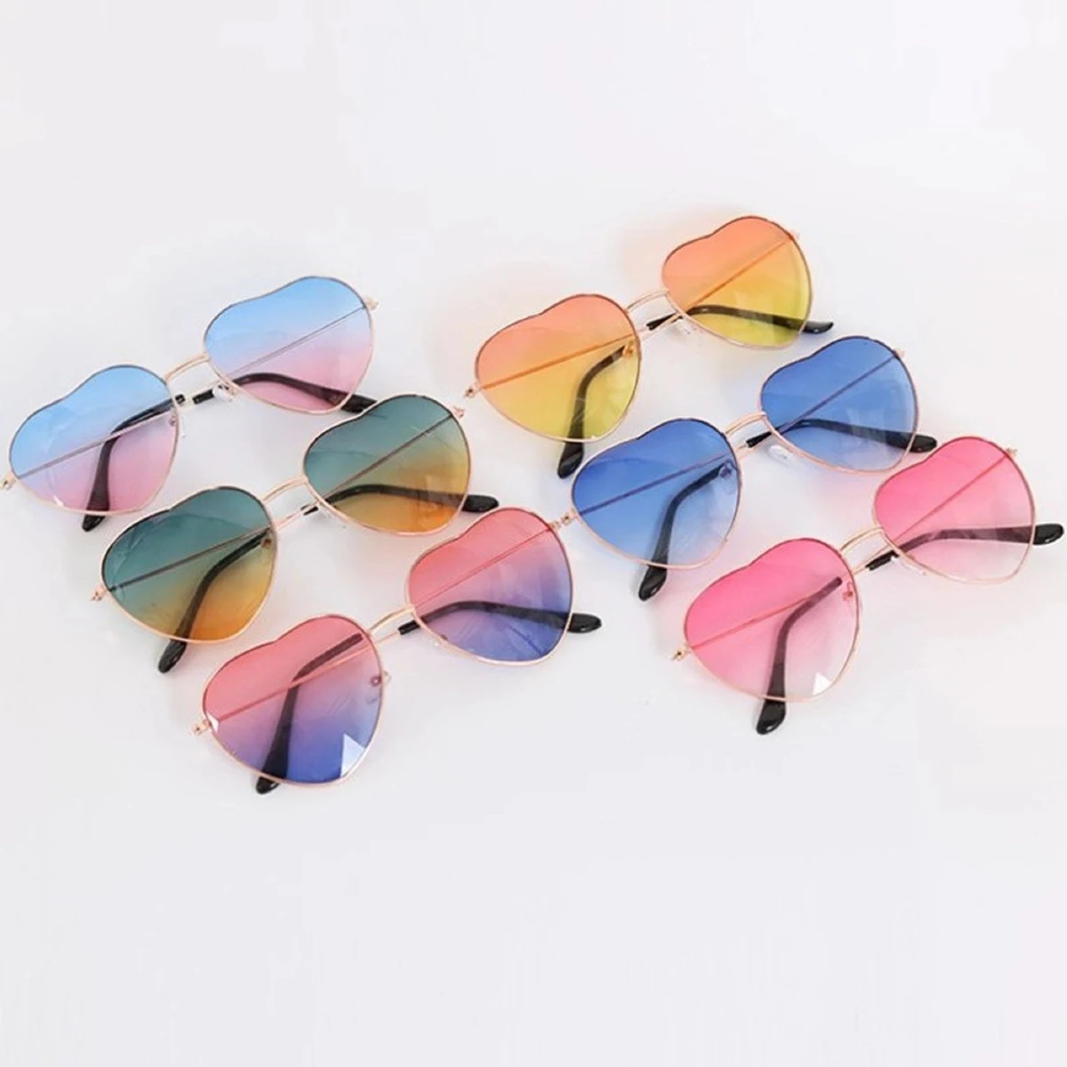 Heart Shape Vintage Retro Metal frame Sunglasses 1