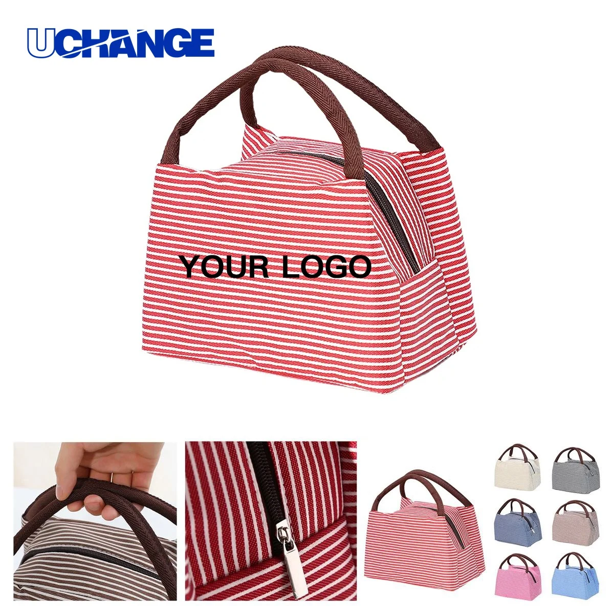 Striped Insulated Lunch Bag Cooler 1