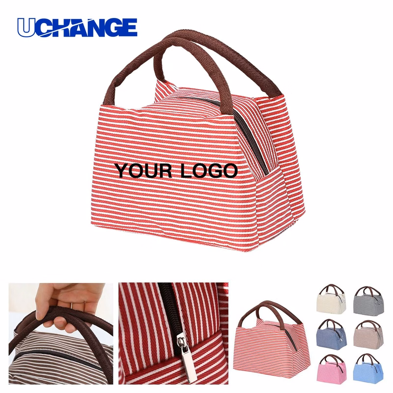 Striped Insulated Lunch Bag Cooler