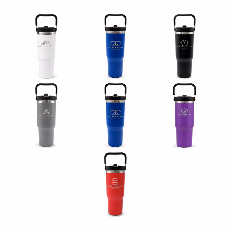 Endura 30 oz Stainless Steel Insulated Mug with Handle and Built-In Straw