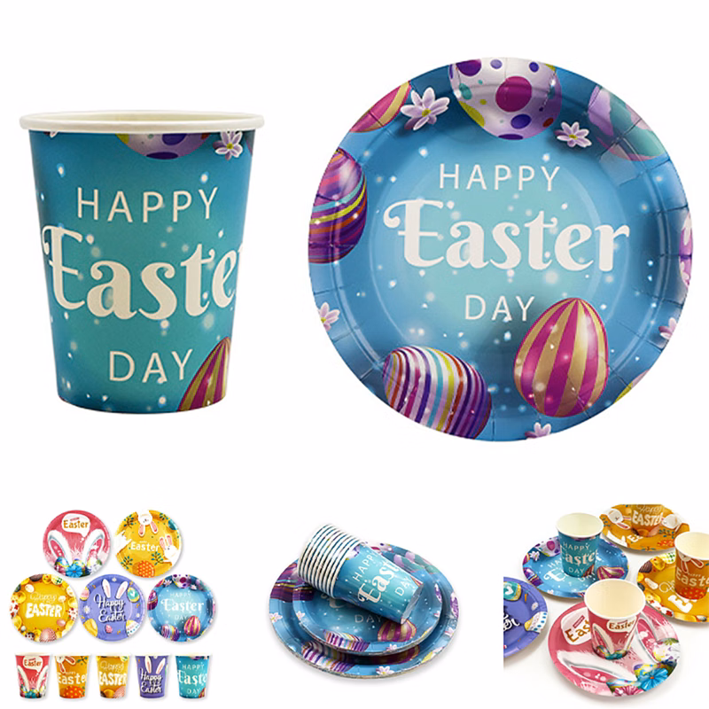 Custom Festive Paper Plate and Cup Set