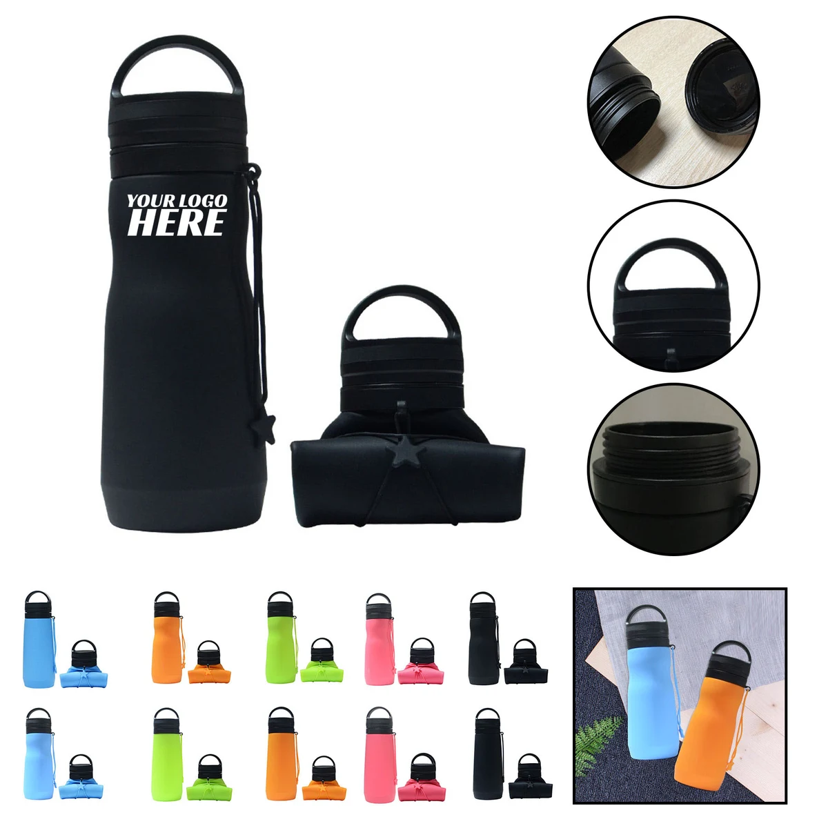 Silica Gel Folding Water Bottle 1