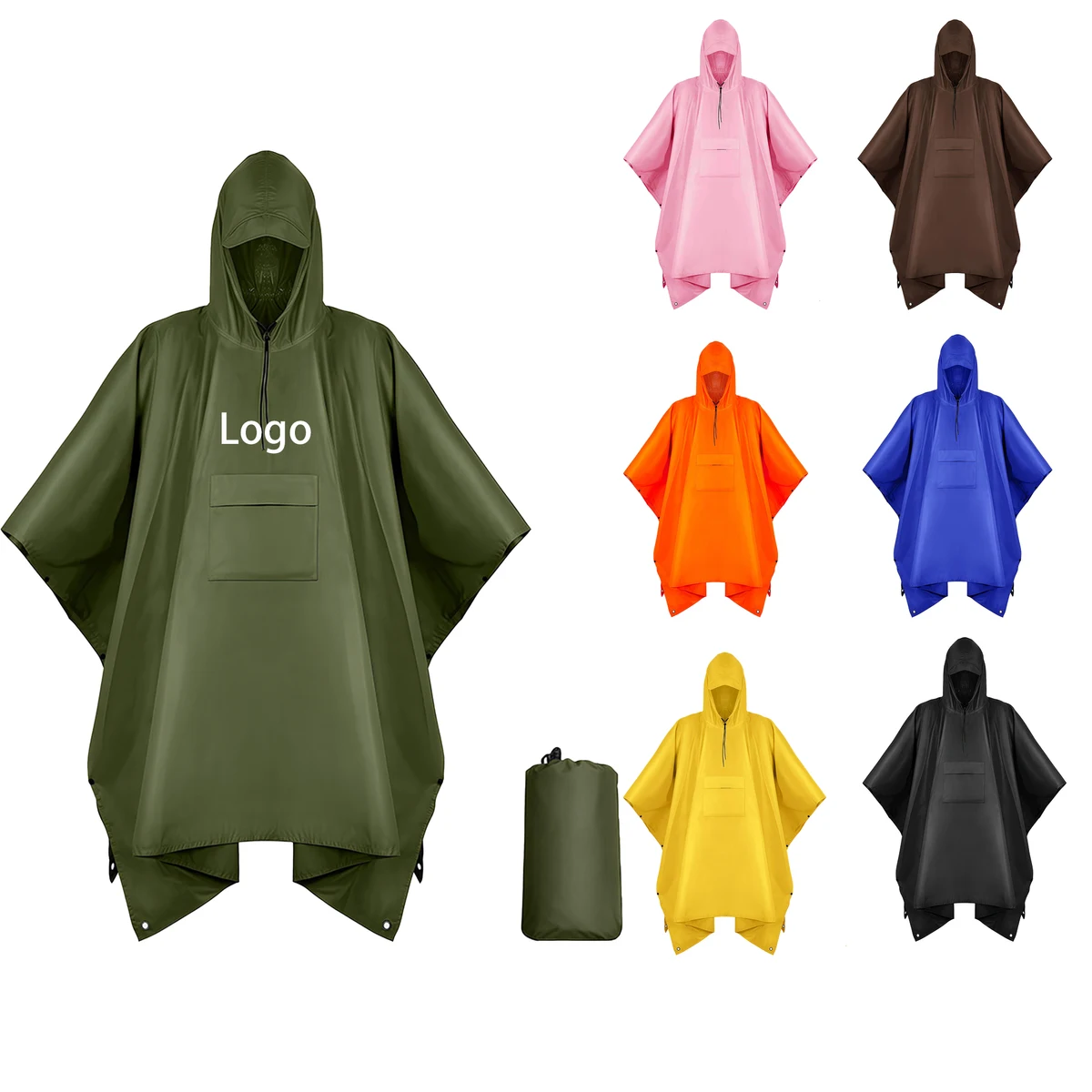 Cape, Raincoat, Canopy, 3-In-1 Ground Mat Backpack 1