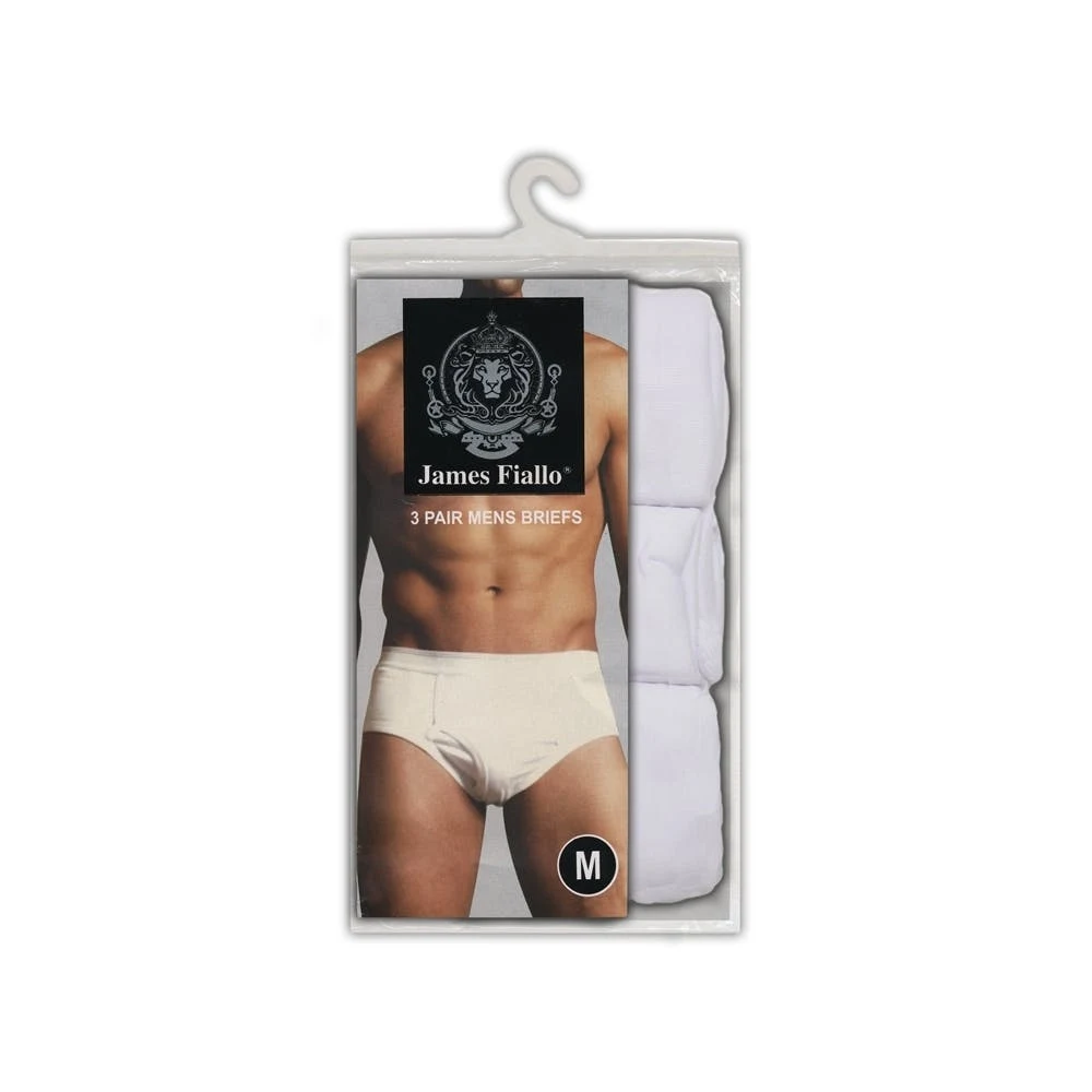 Men's James Fiallo 3 Pack Briefs - White - S M L XL 1