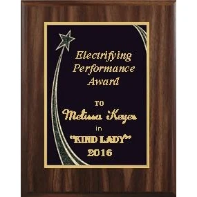8" x 10" Walnut Finish Plaque with a Black Rising Star Plate 1
