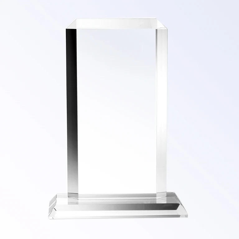 Vertical Rectangle Plaque with Base Optic Crystal Award - Large 1