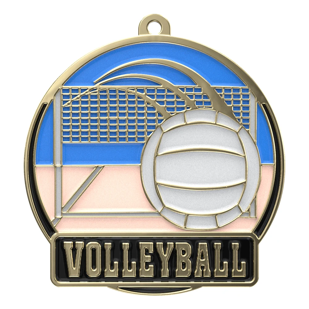 Volleyball High Tech Medallion (2") 1