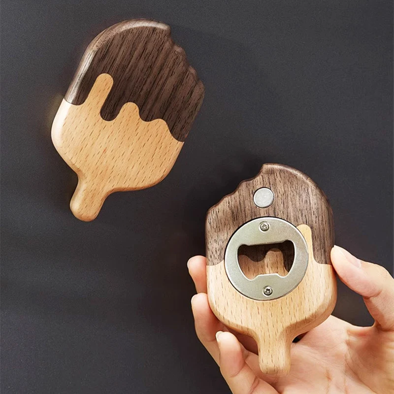 Fridge Magnet Bottle Opener Wooden 1