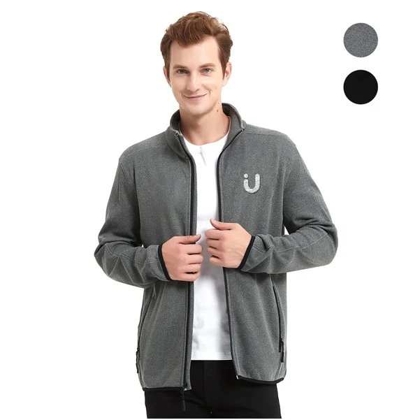 Men's Heathered Full Zip Fleece Sweater Jacket 320GSM 1