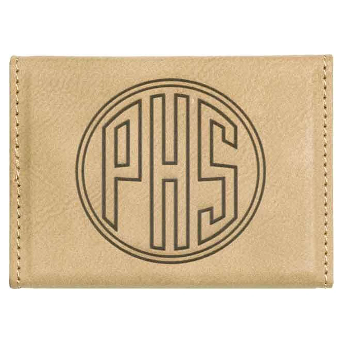 Light Brown Leatherette Business Card Holder 1