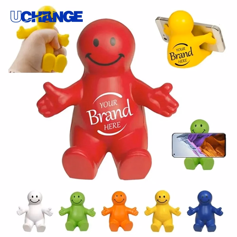 Squeezable Smile Face Phone Holder Fun Desk Grip