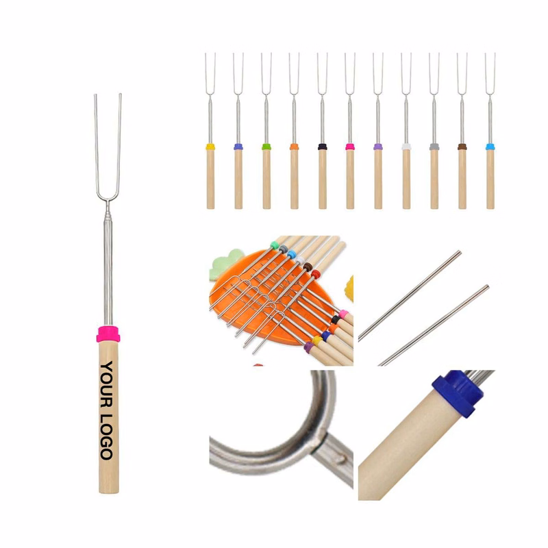 Portable BBQ Fork with Heat Resistant Wooden Grip