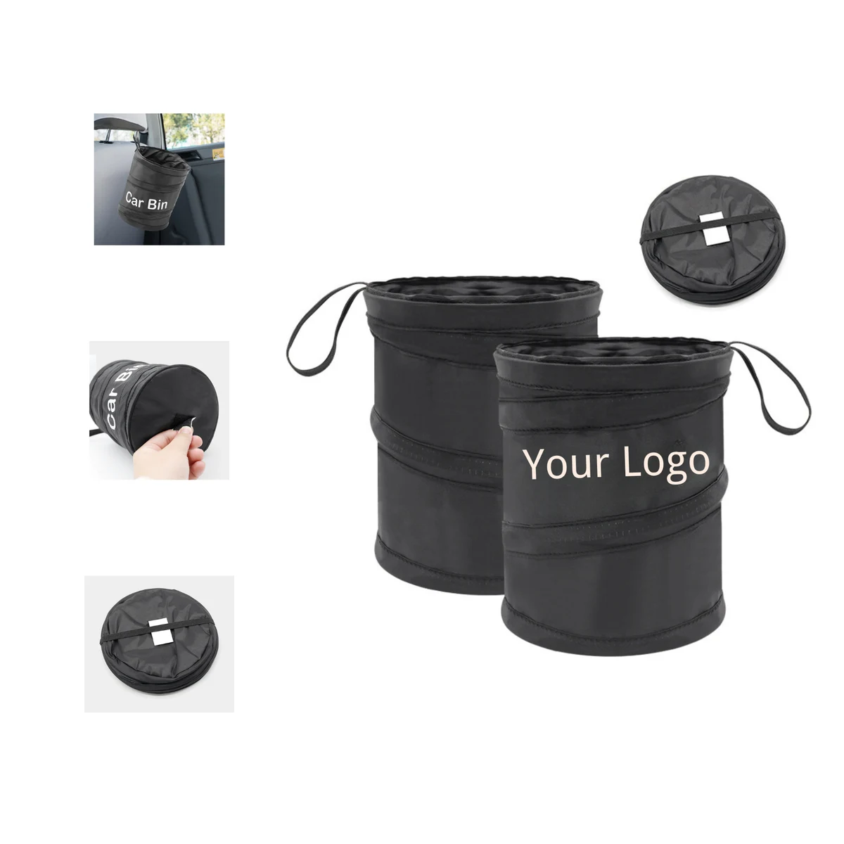 Compact Car Trash Can for Easy Clean-up 1