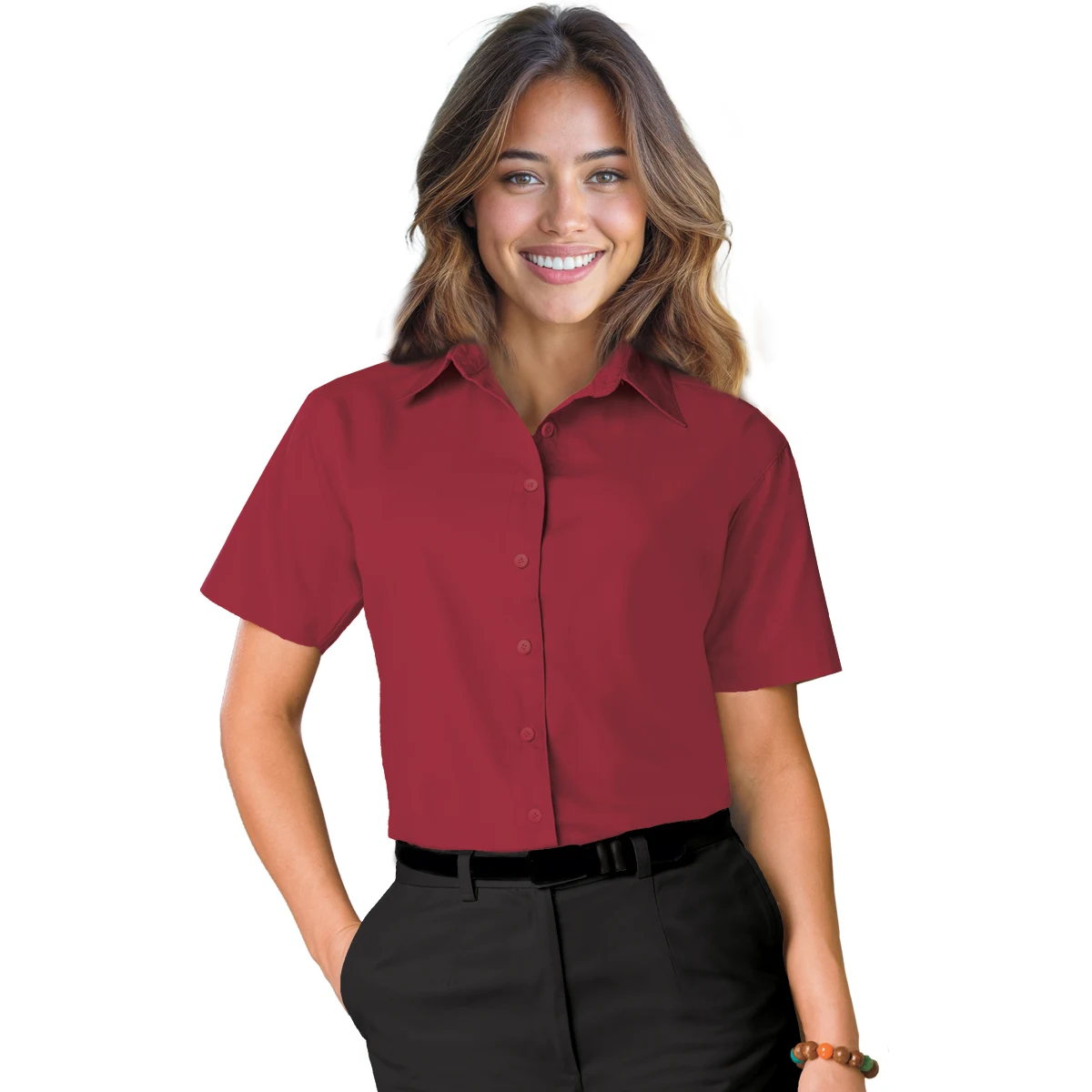 Ladies' Short-Sleeve Value Poplin Shirt 1