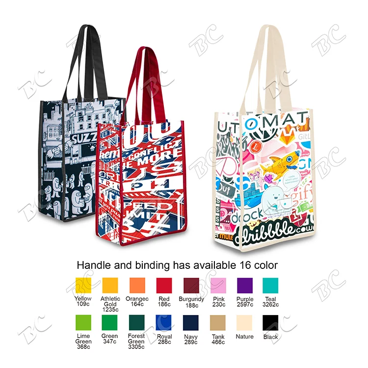 Full Color 5 oz Cotton Canvas Tote Bag 11"x15.5" x 6", custom tote bag with logo imprint 1