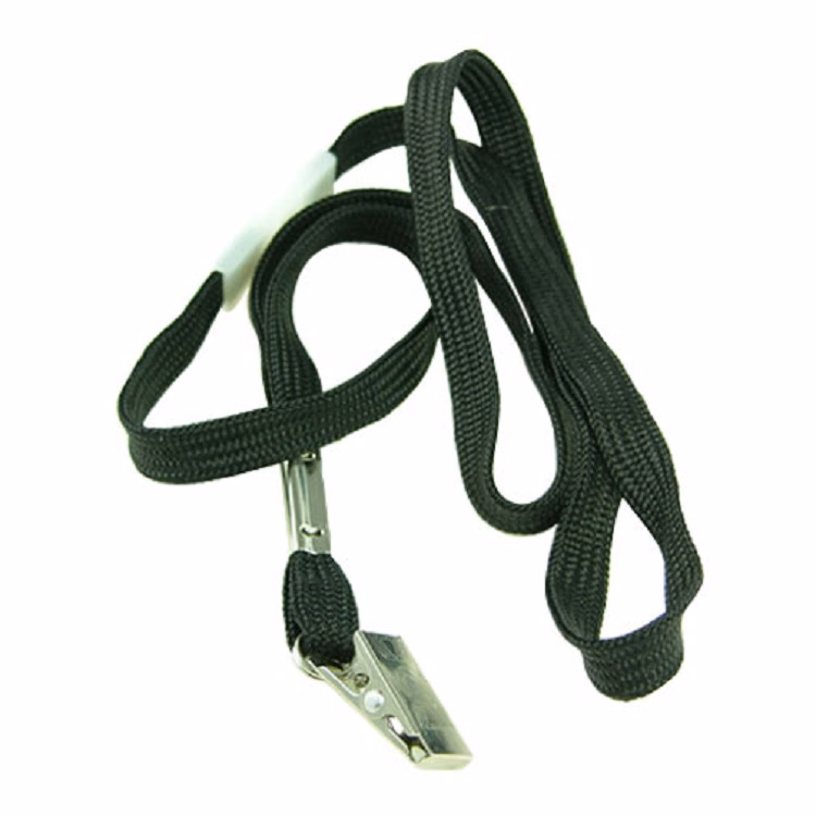 3/8" x 36" Flat Nylon Breakaway Lanyard with Bulldog Clip