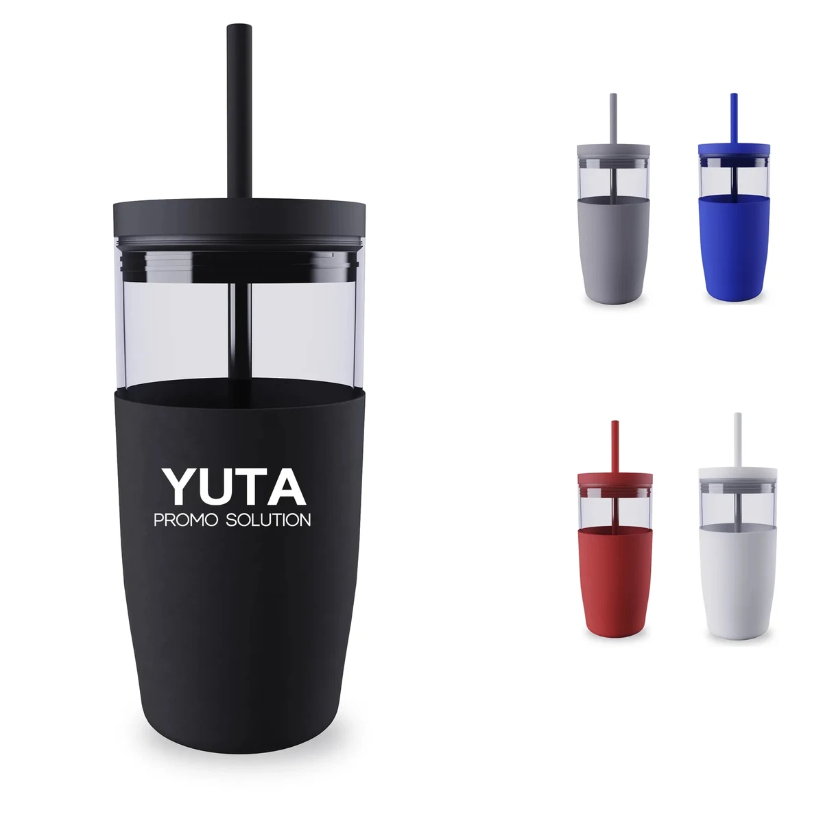 18Oz Glass Tumbler With Straw 1