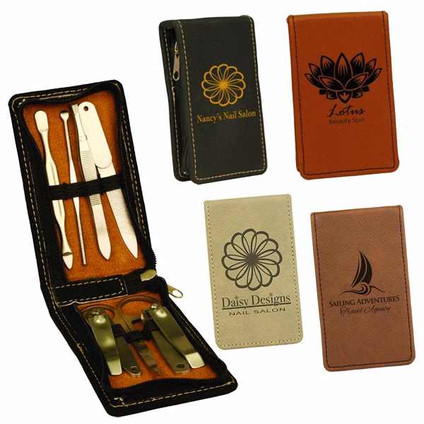 Laserable 7pc Leatherette Manicure Gift Set