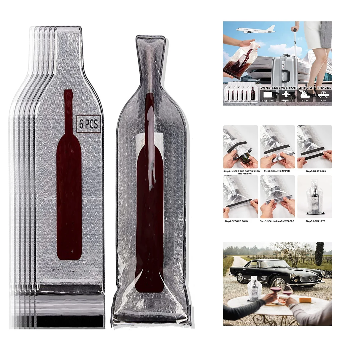 Reusable Wine Travel Bags for Luggage 1