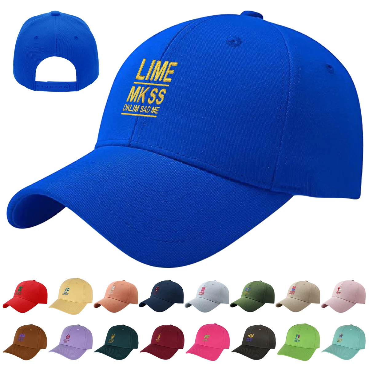 Classic 6-panel Curved Brim Baseball Cap With Plastic Snapback Clousure (MOQ: 1pc) 1