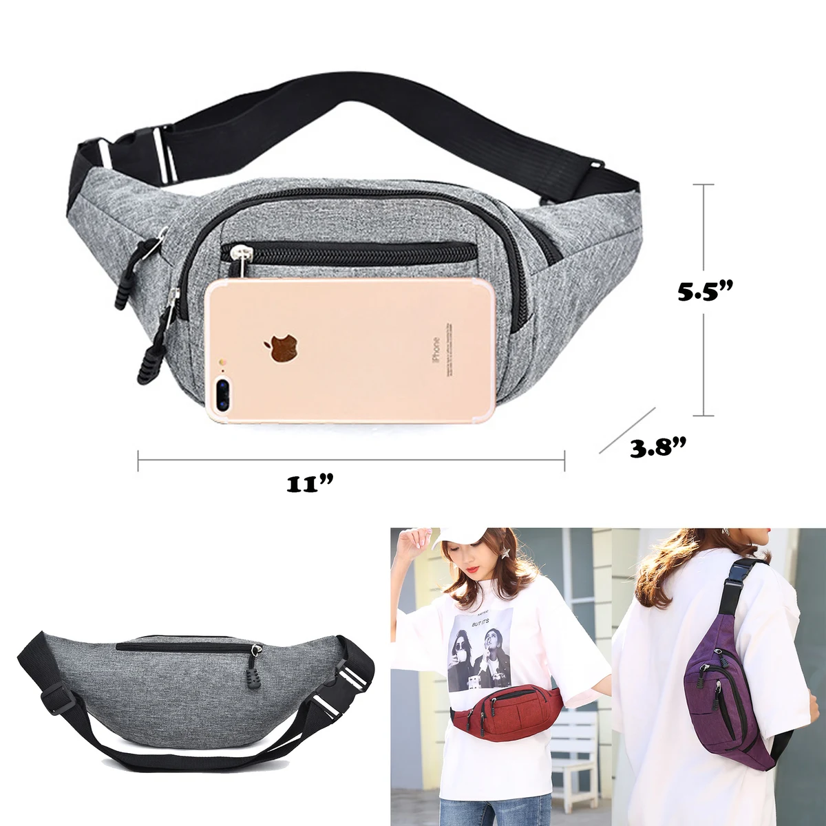 Travel Canvas Waist Bags 1