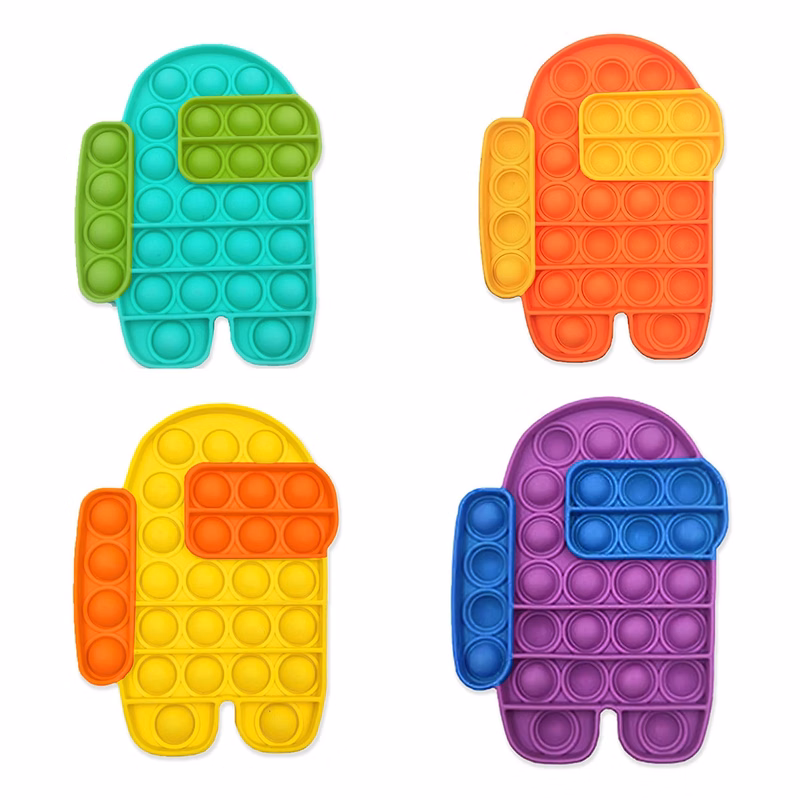 Color Matching Spaceman Shape Push Pop Bubble Fidget Toy