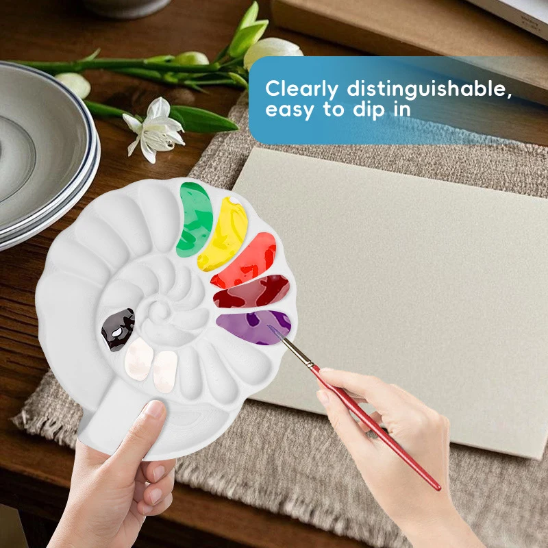 Shell Shaped Paint Palette With Multiple Wells For Kids 1