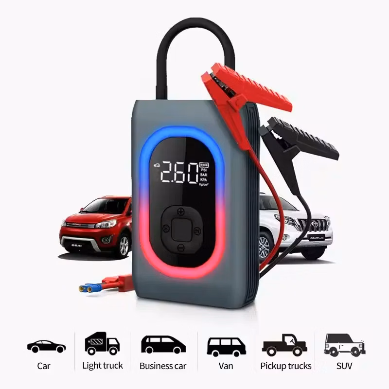 Digital Display Electric Air Compressor & Car Jump Starter