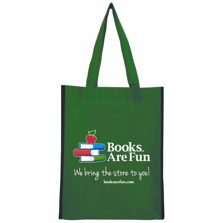 Non Woven 2 Tone Book Bag with Black Trim (11"x14"x5")