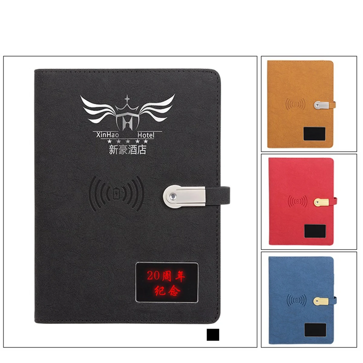 LED Notepad with 8000 mAh Power Bank 5W Wireless Charger 1