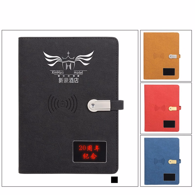 LED Notepad with 8000 mAh Power Bank 5W Wireless Charger