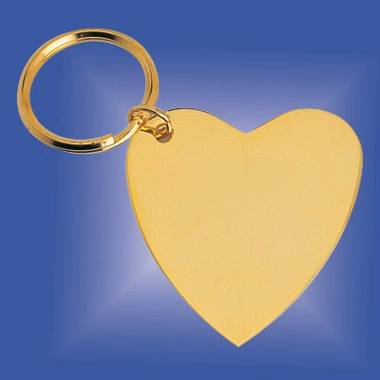 GOLD PLATED BRASS HEART KEYRING
