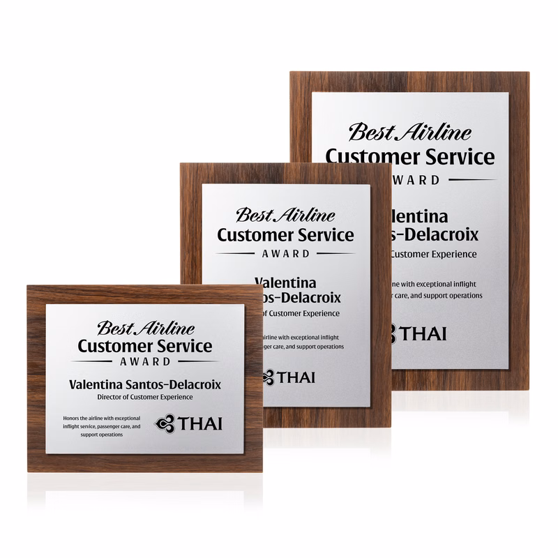 Millsboro Plaque - Walnut Finish/Silver