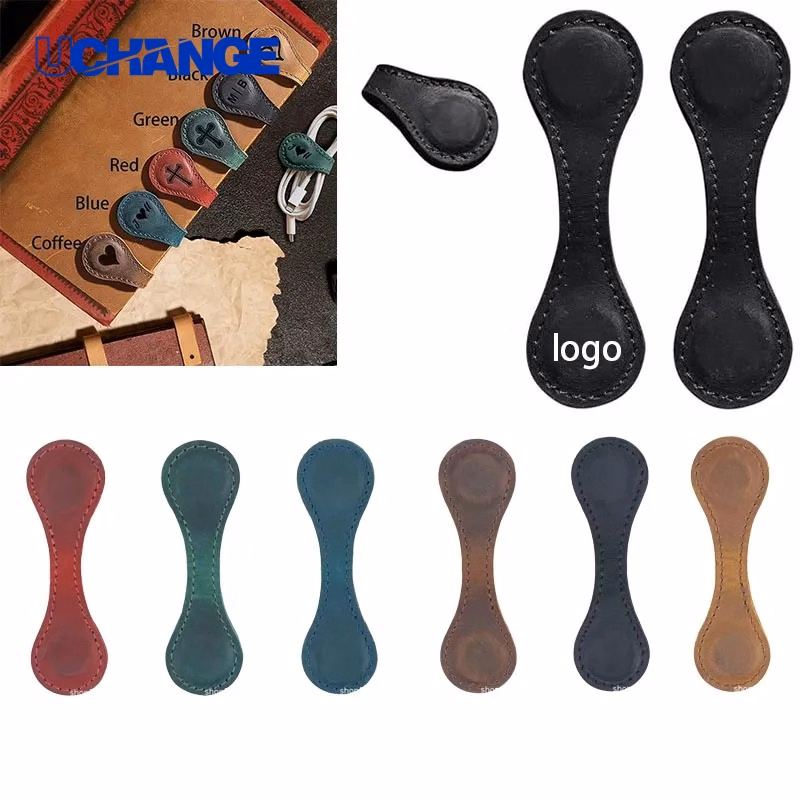 Double-Sided Magnetic Leather Bookmark Elegant Page Marker