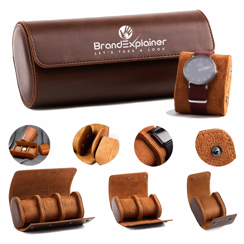 Luxury Leather Watch Roll Organizer Box