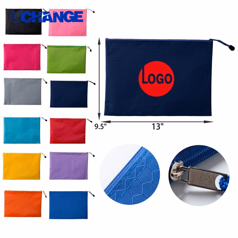 Lightweight A4 Oxford Zipper Folder Document Bag Organizer