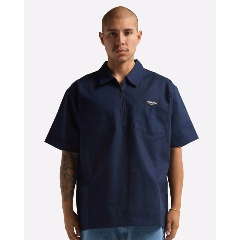 Unisex Quarter-Zip Short Sleeve Work Shirt - SHQZWS