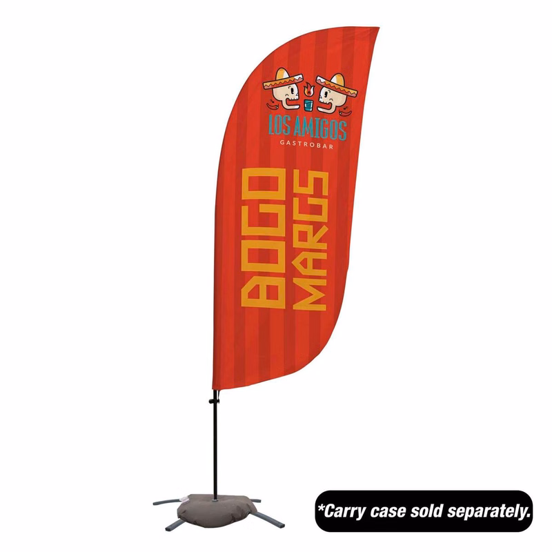 7.5' Value Feather Sail Sign Kit Single-Sided with Cross Base